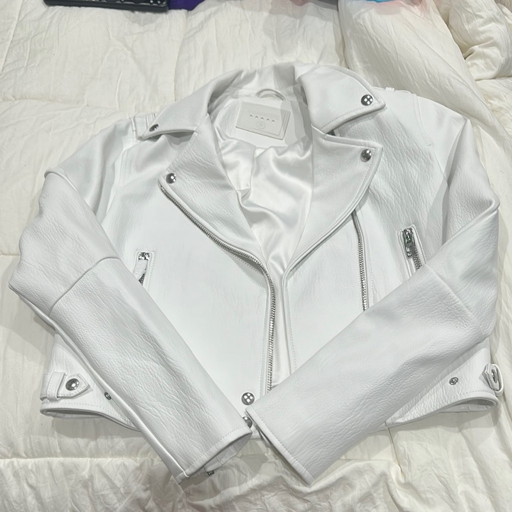 Blank NYC White Leather Jacket